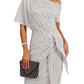 💃Soldes du dernier jour -49% DE RÉDUCTION🎉Robe plissée étincelante à une épaule✨